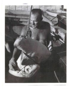 Captain William Gray with a Hammerhead at the Miami Seaquarium